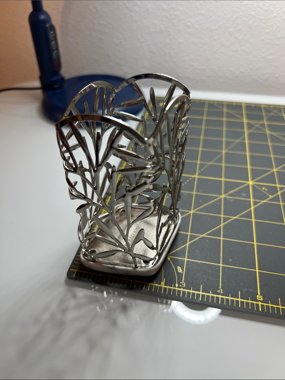 Bath & Body Works Silver Leaf Cutout Candle Holder